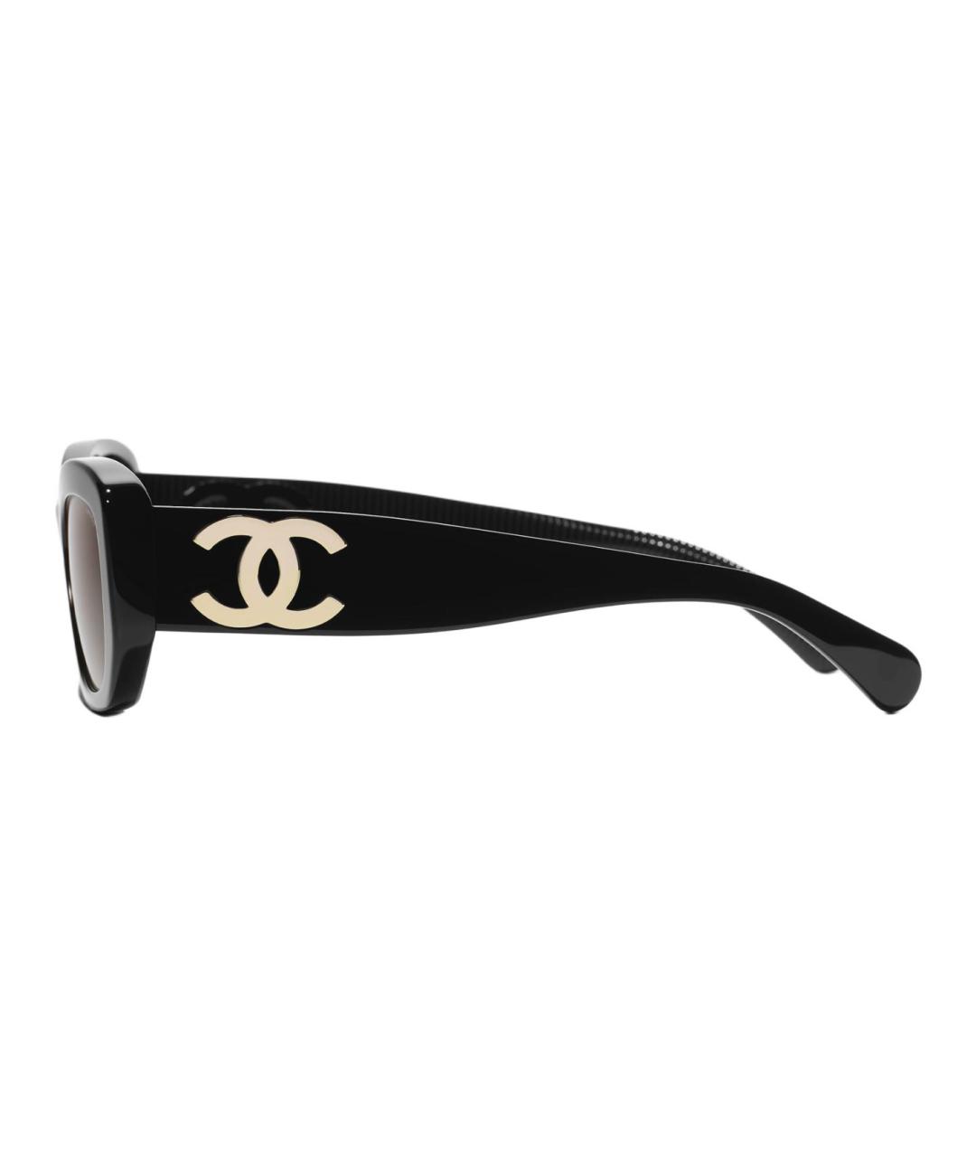 CHANEL Черные пластиковые солнцезащитные очки, фото 3