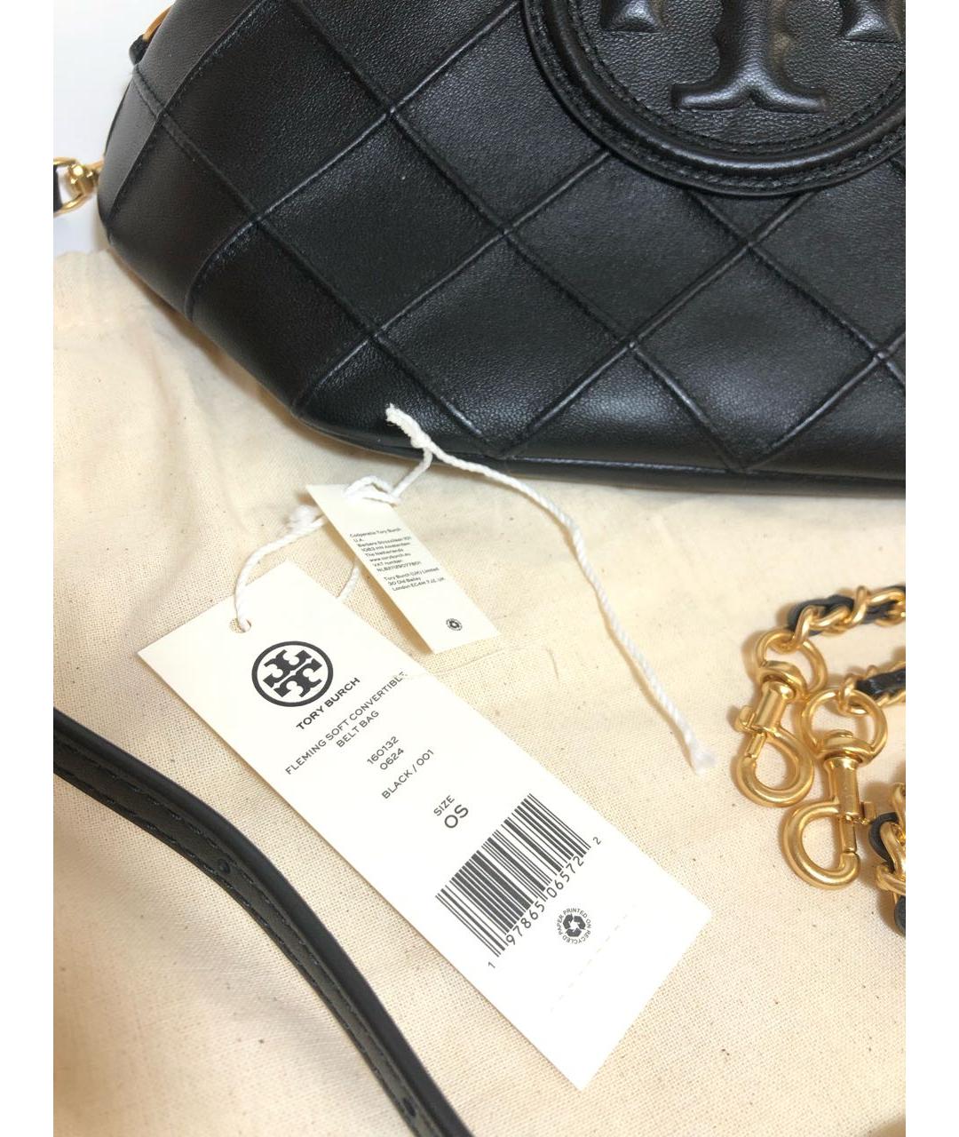TORY BURCH Черная кожаная сумка через плечо, фото 5