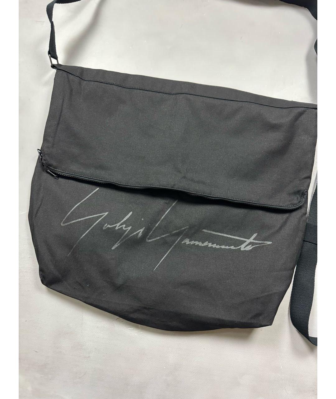 YOHJI YAMAMOTO Черная тканевая сумка тоут, фото 2