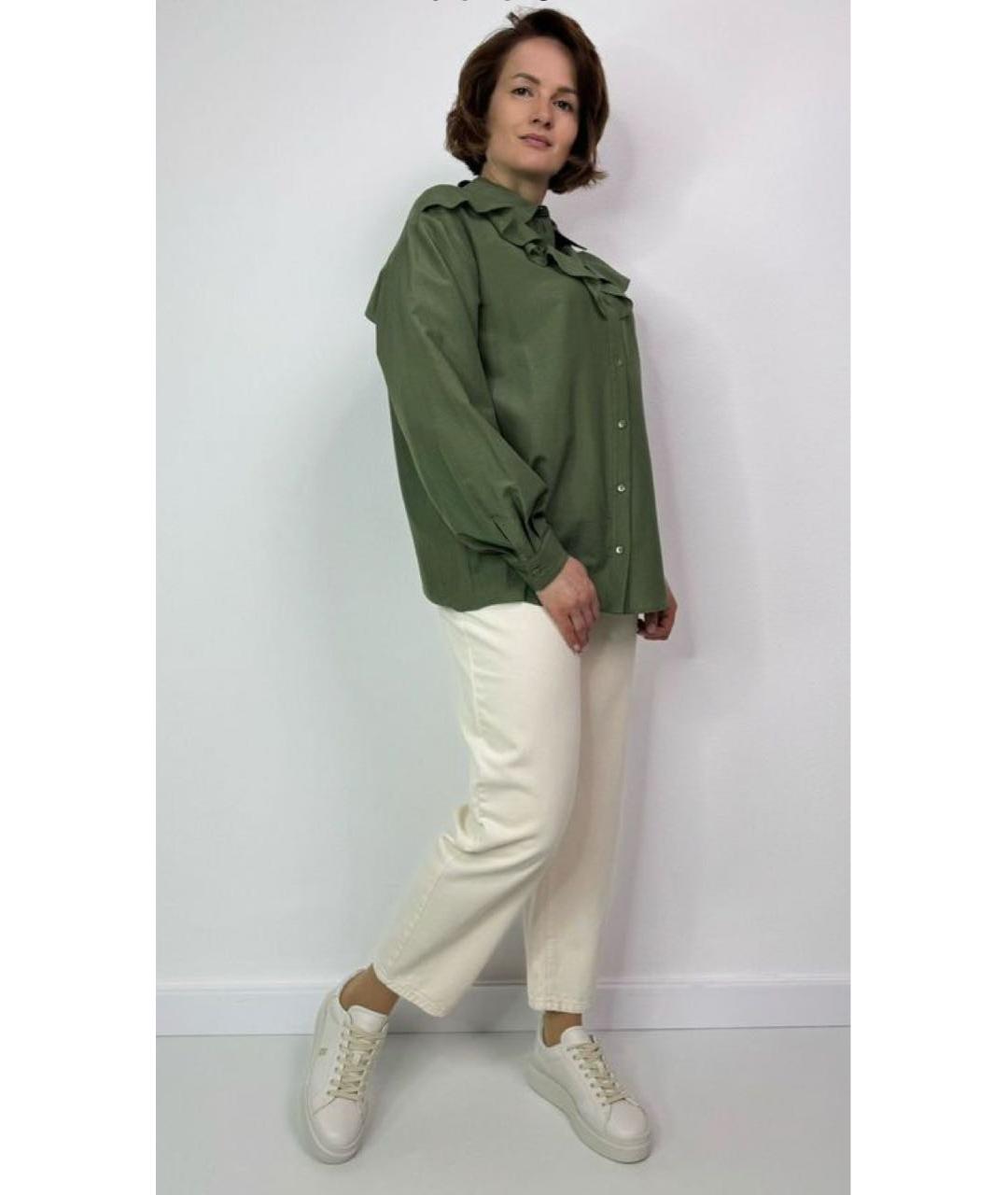 MAX MARA Зеленая хлопковая блузы, фото 5