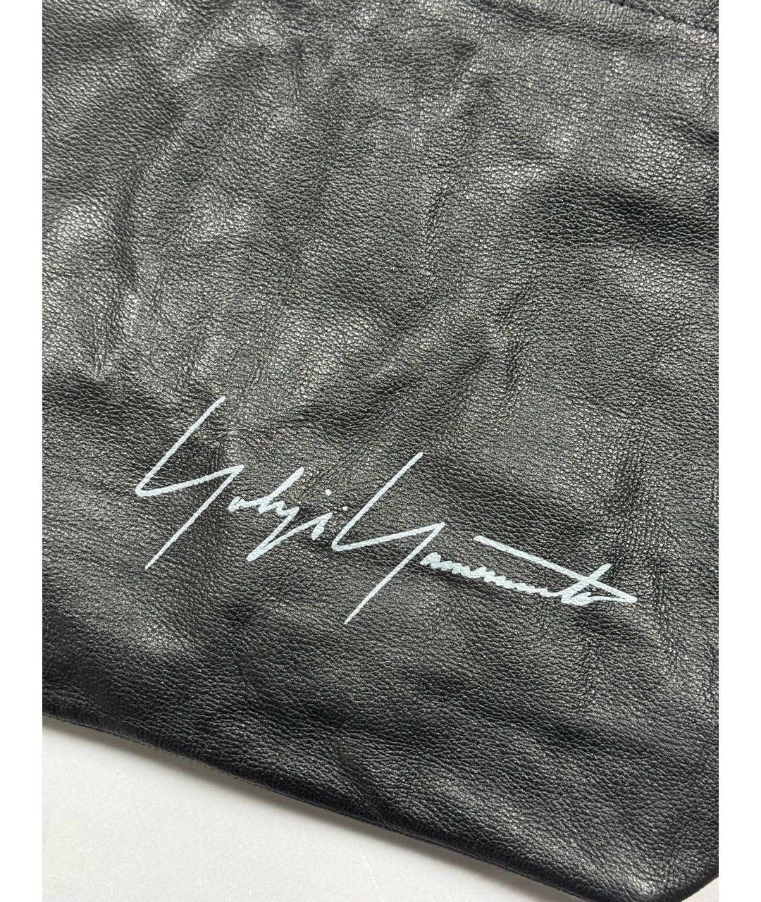 YOHJI YAMAMOTO Черная кожаная сумка тоут, фото 2