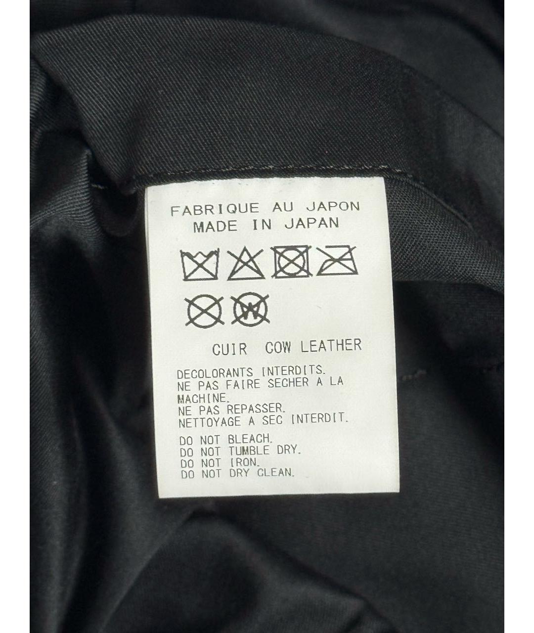 YOHJI YAMAMOTO Черная кожаная сумка тоут, фото 7