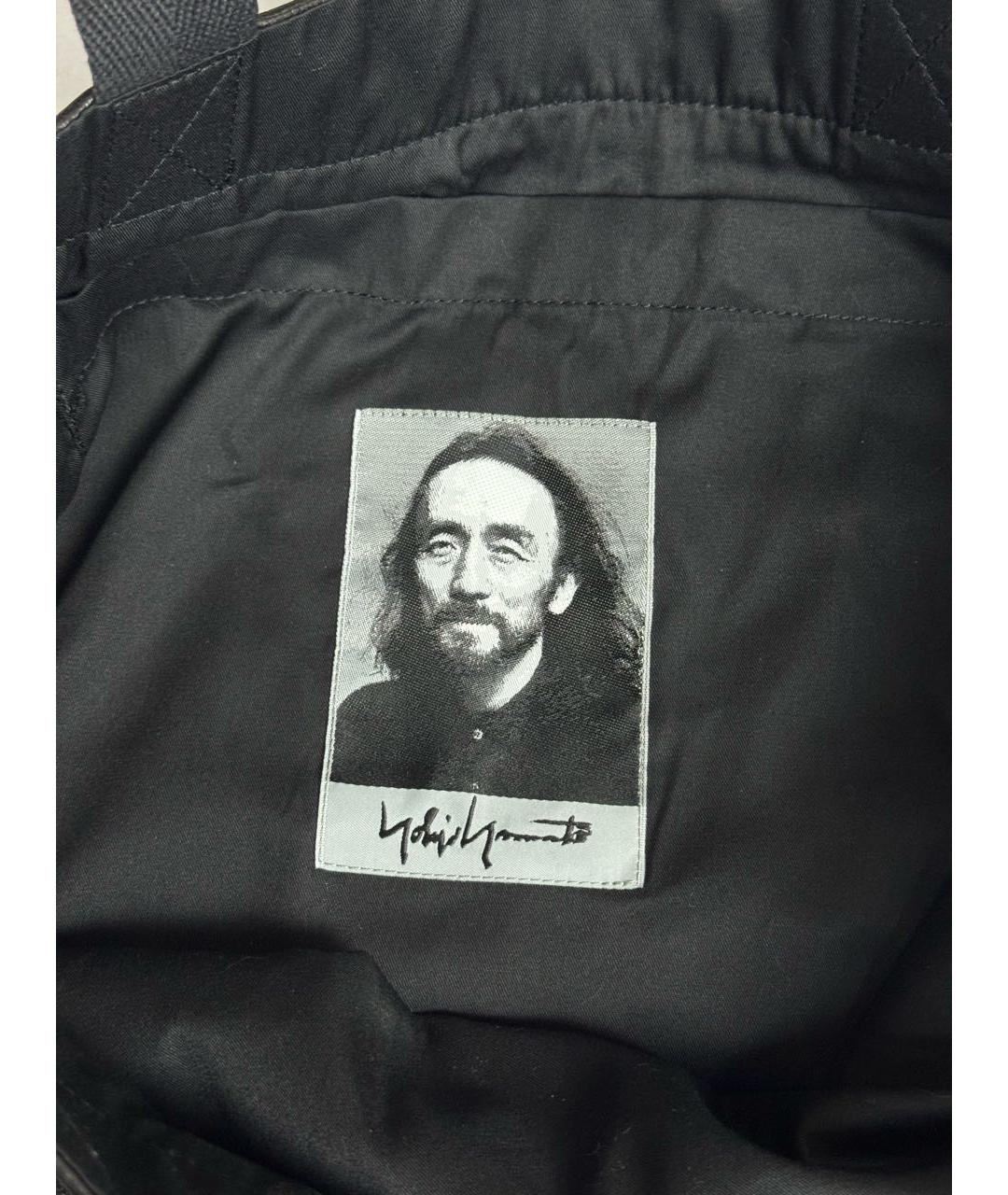 YOHJI YAMAMOTO Черная кожаная сумка тоут, фото 6