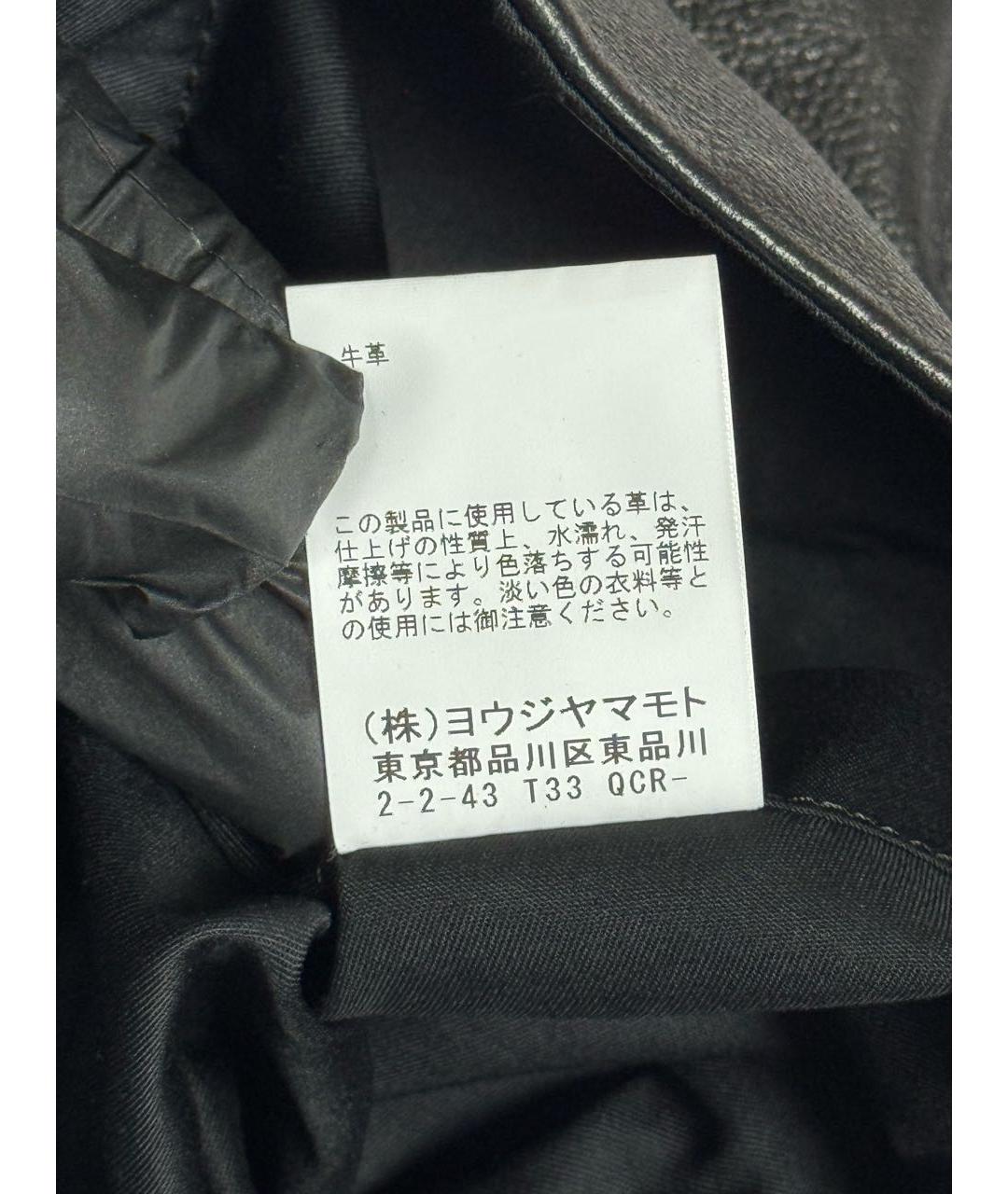 YOHJI YAMAMOTO Черная кожаная сумка тоут, фото 8