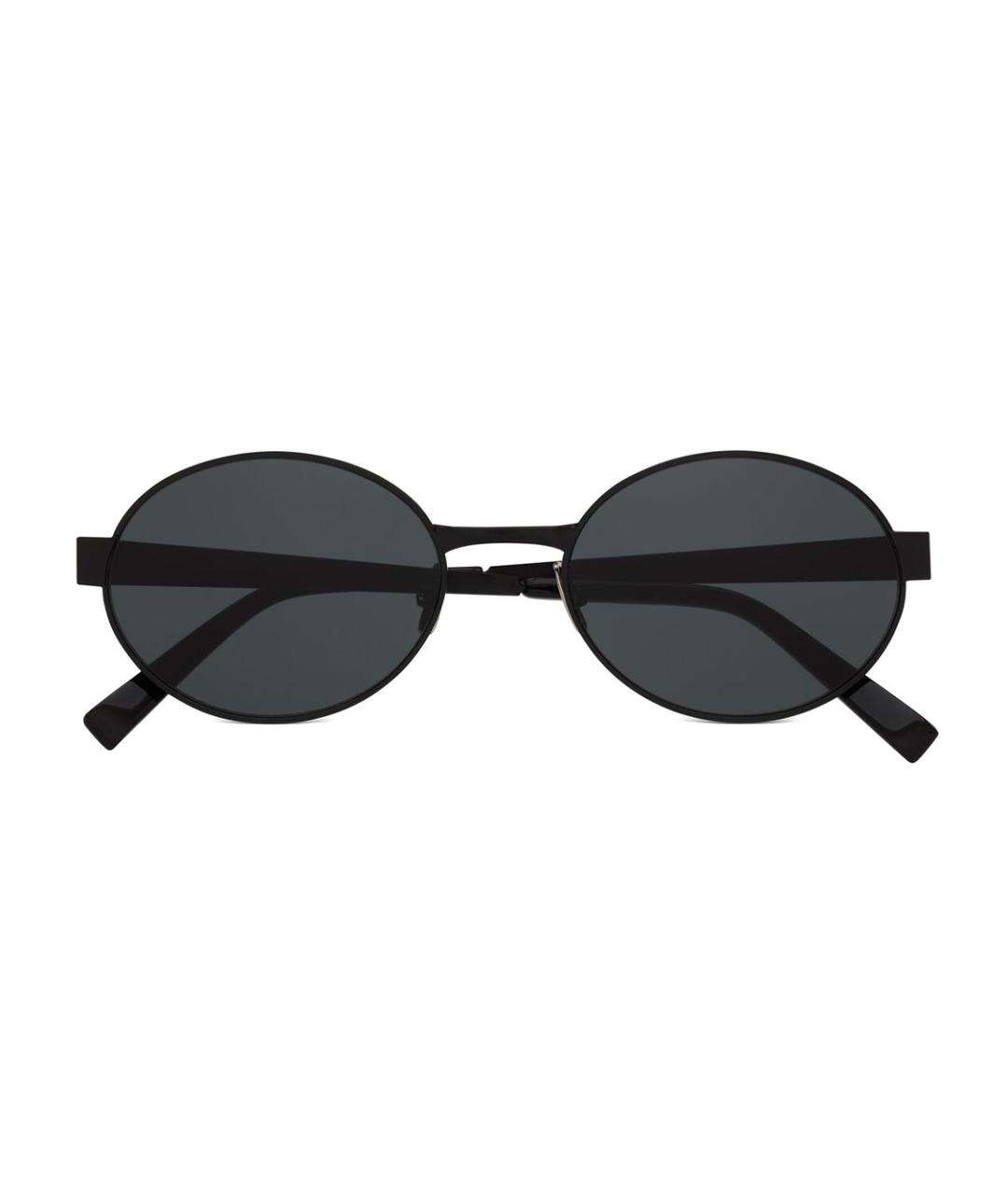 SAINT LAURENT Черные металлические солнцезащитные очки, фото 2