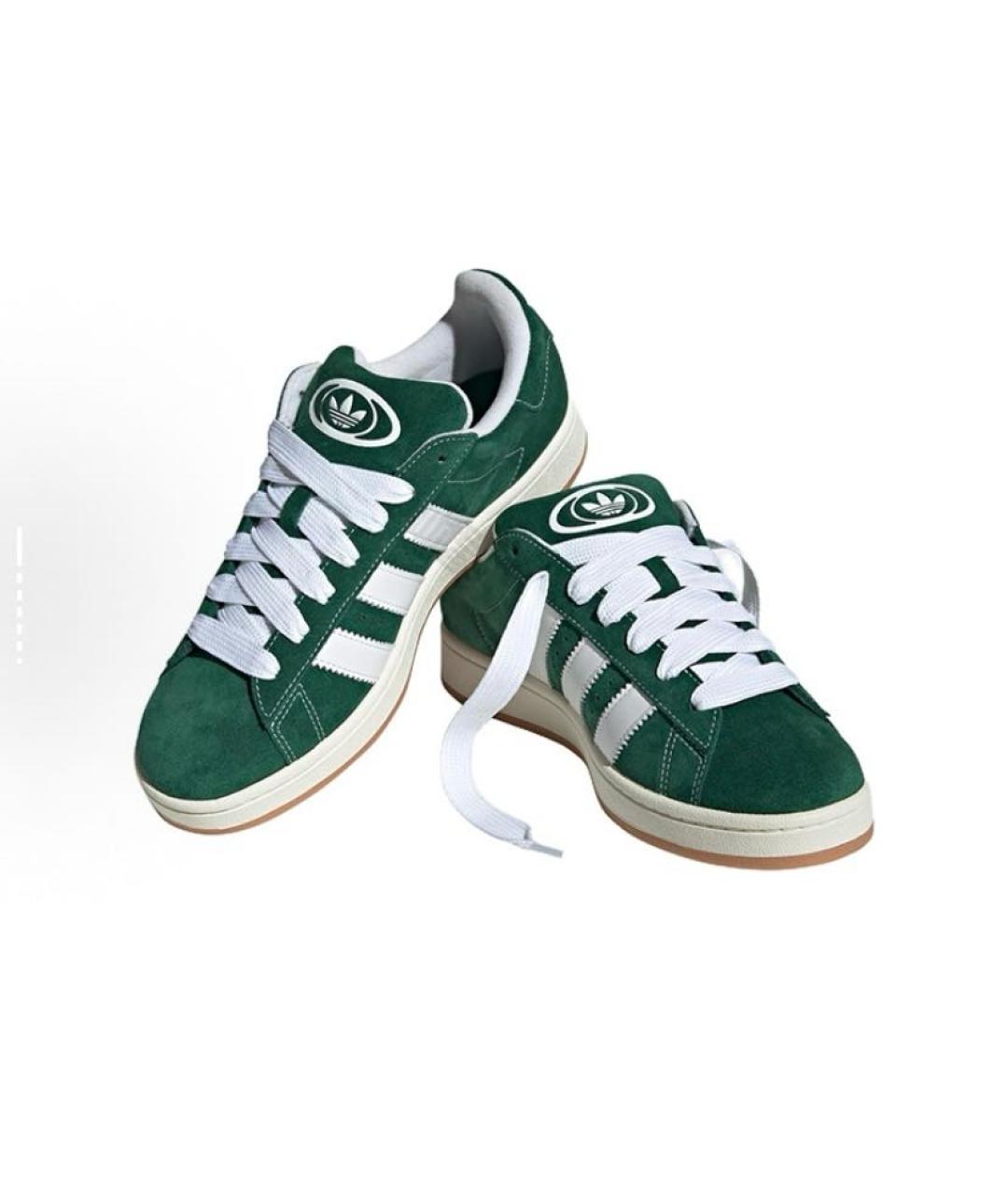ADIDAS Зеленые замшевые низкие кроссовки / кеды, фото 3