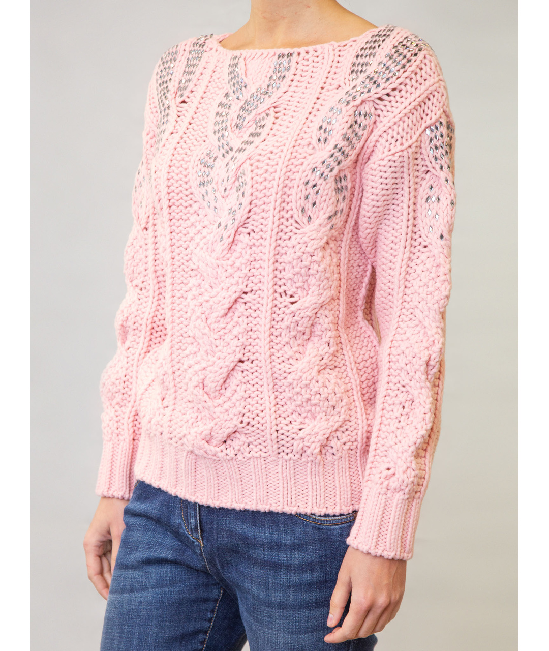 ERMANNO SCERVINO Розовый хлопковый джемпер / свитер, фото 2
