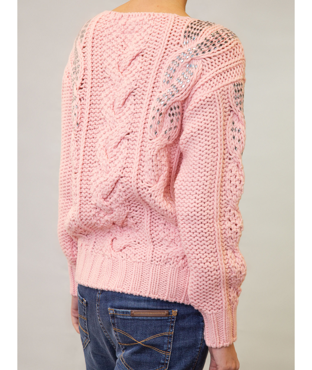 ERMANNO SCERVINO Розовый хлопковый джемпер / свитер, фото 3