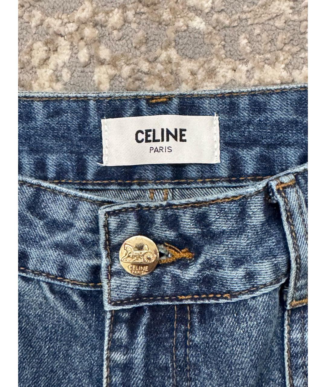 CELINE Синие хлопковые джинсы клеш, фото 3