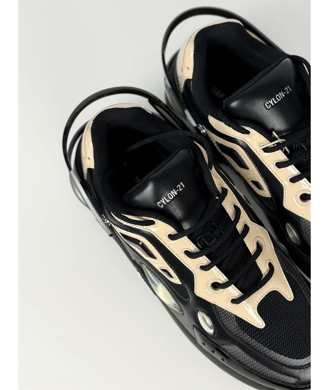 RAF SIMONS Черные кожаные низкие кроссовки / кеды, фото 5