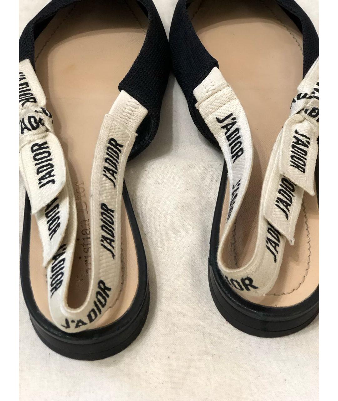 CHRISTIAN DIOR Черные кожаные босоножки, фото 4