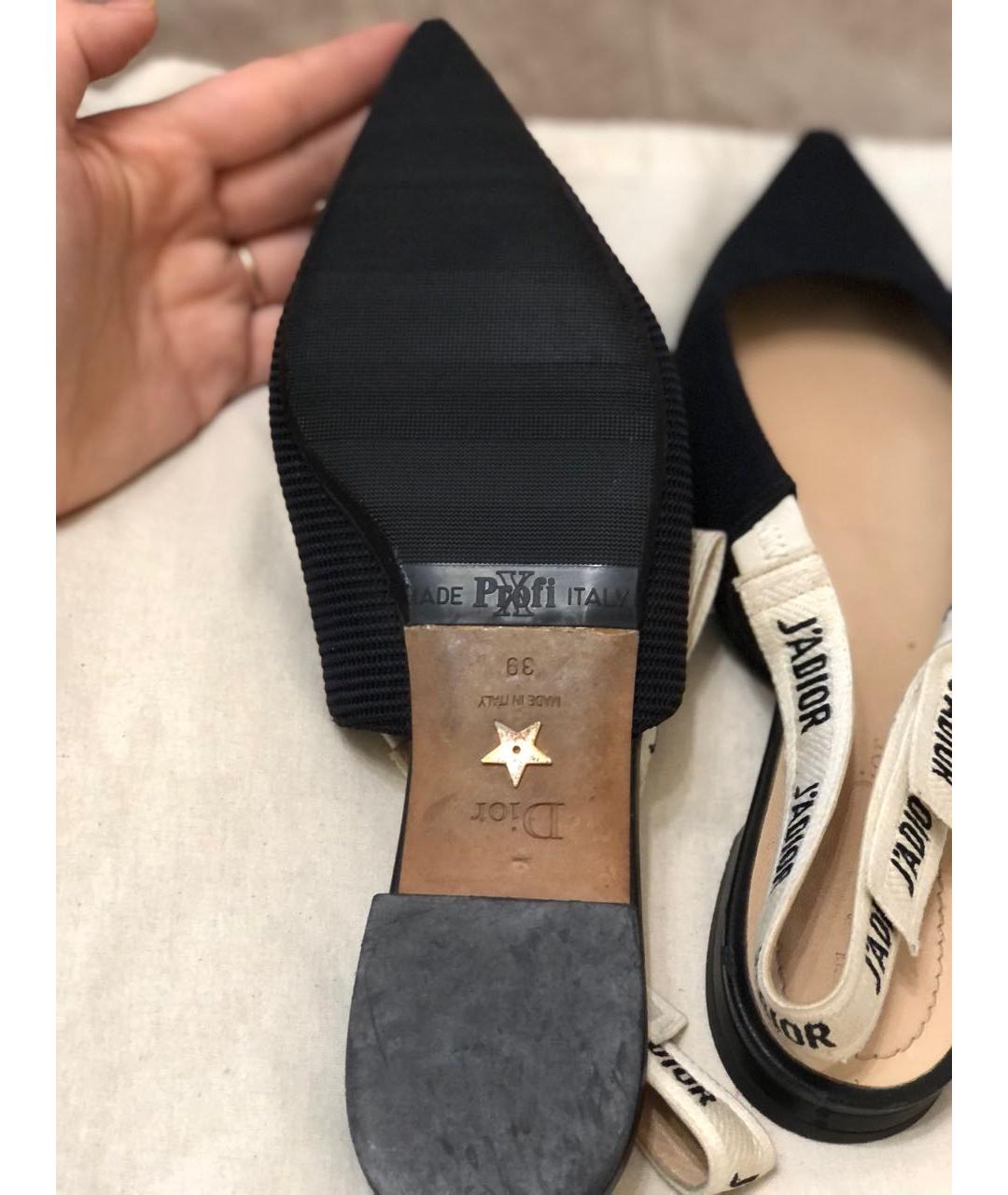 CHRISTIAN DIOR Черные кожаные босоножки, фото 5