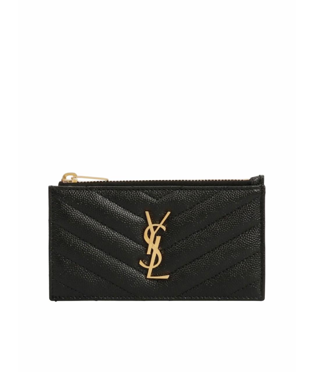 SAINT LAURENT Черный кардхолдер, фото 1