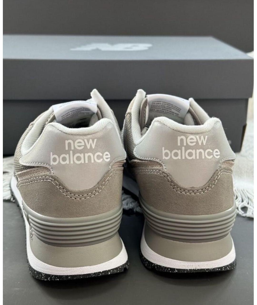 NEW BALANCE Бежевые замшевые низкие кроссовки / кеды, фото 6