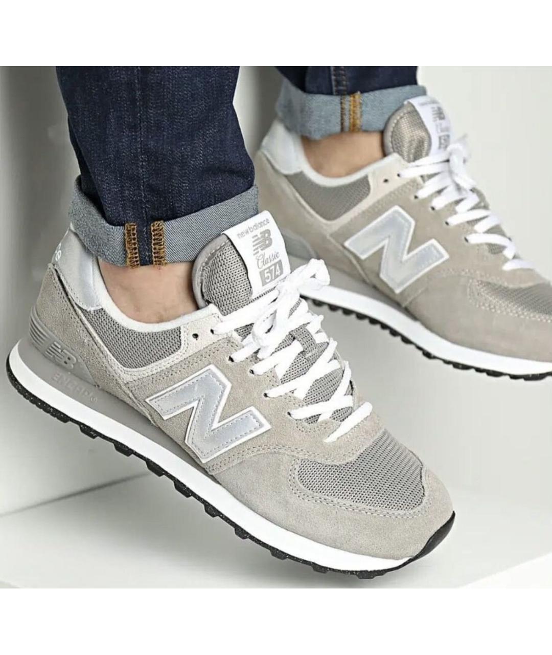 NEW BALANCE Бежевые замшевые низкие кроссовки / кеды, фото 7