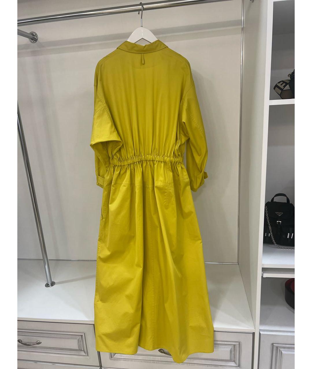 HERMES Горчичное хлопковое повседневное платье, фото 2
