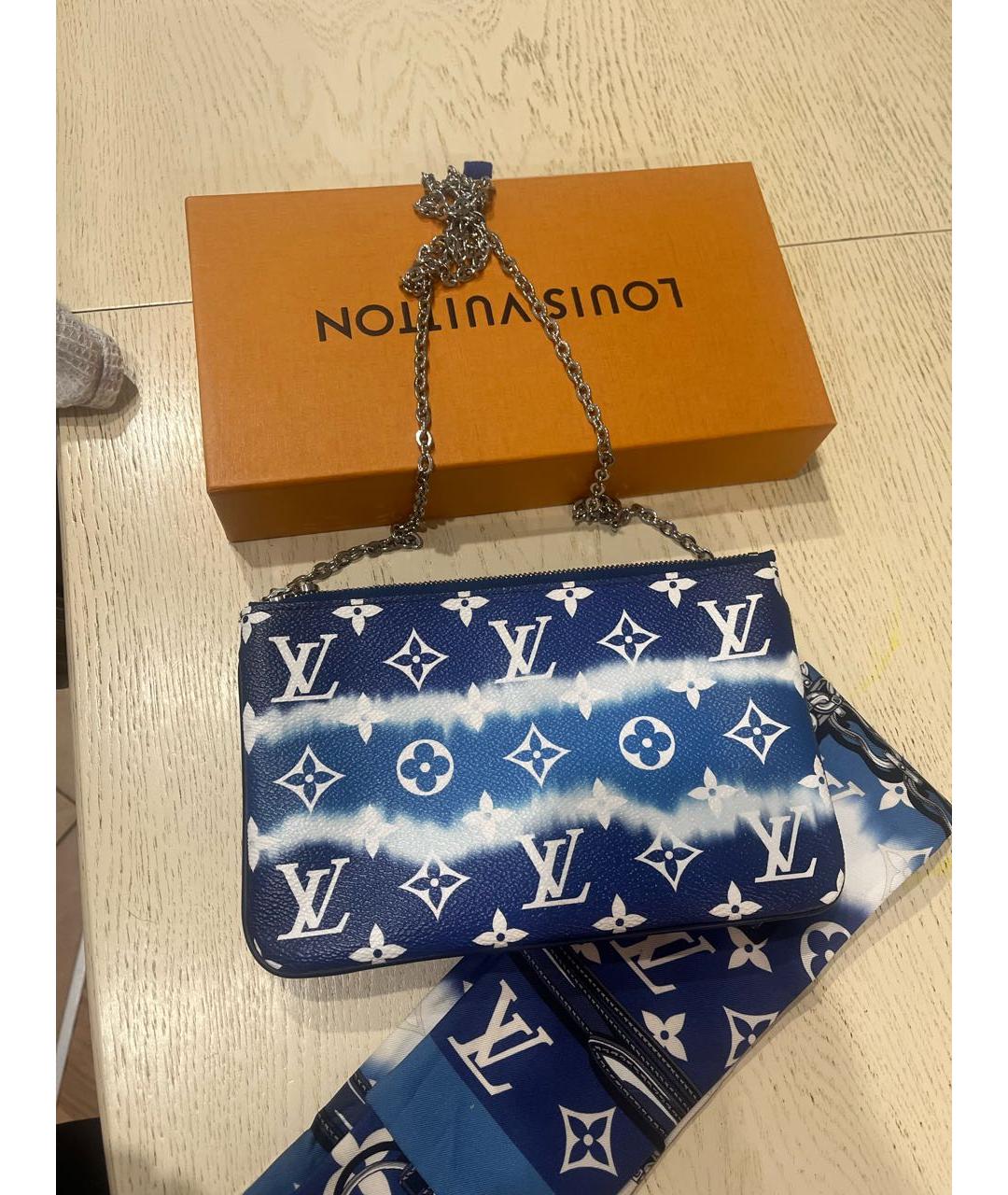 LOUIS VUITTON Синяя кожаная сумка через плечо, фото 7