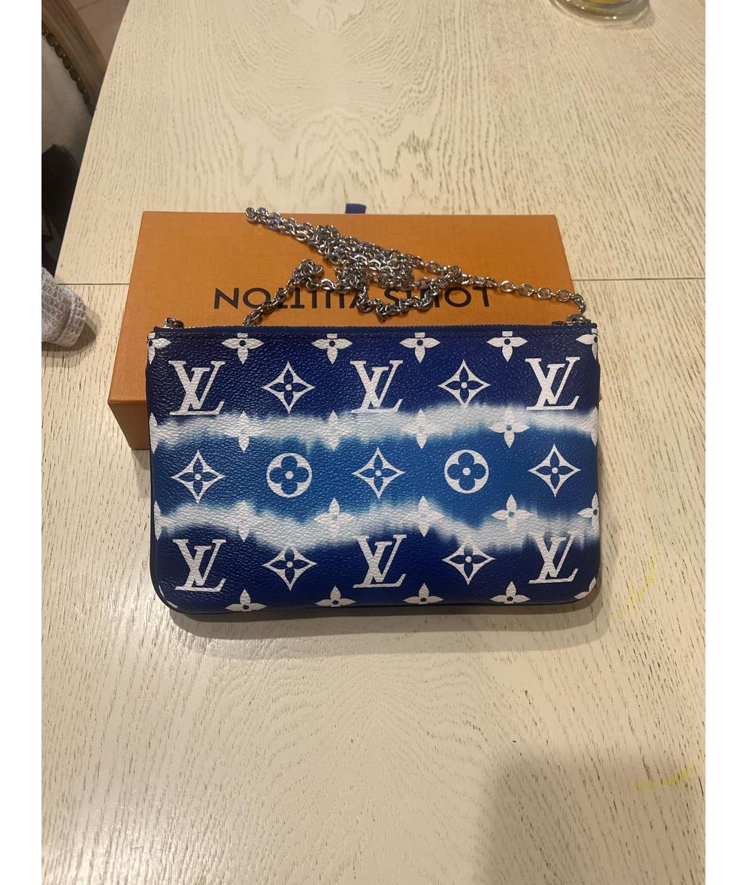 LOUIS VUITTON Синяя кожаная сумка через плечо, фото 8