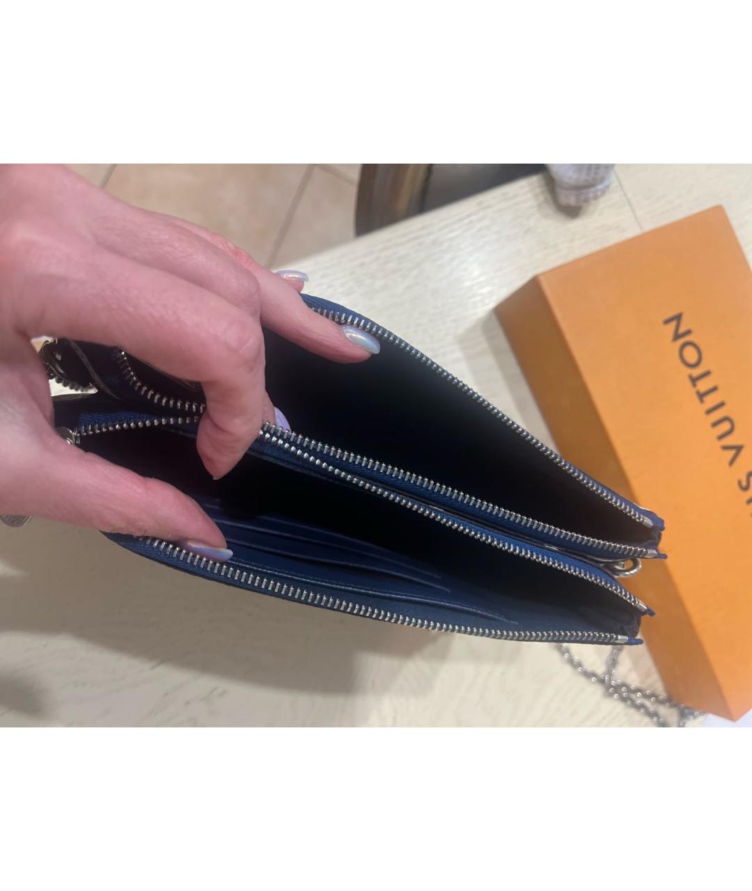 LOUIS VUITTON Синяя кожаная сумка через плечо, фото 4