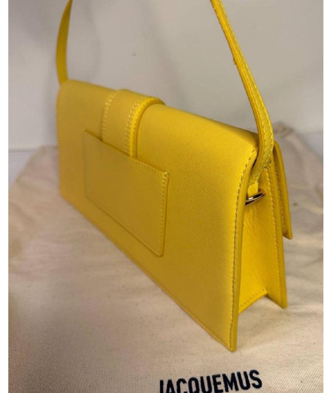 JACQUEMUS Желтая кожаная сумка через плечо, фото 3
