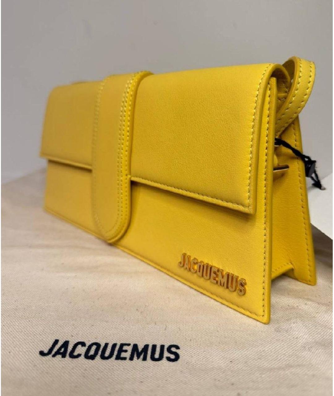 JACQUEMUS Желтая кожаная сумка через плечо, фото 2