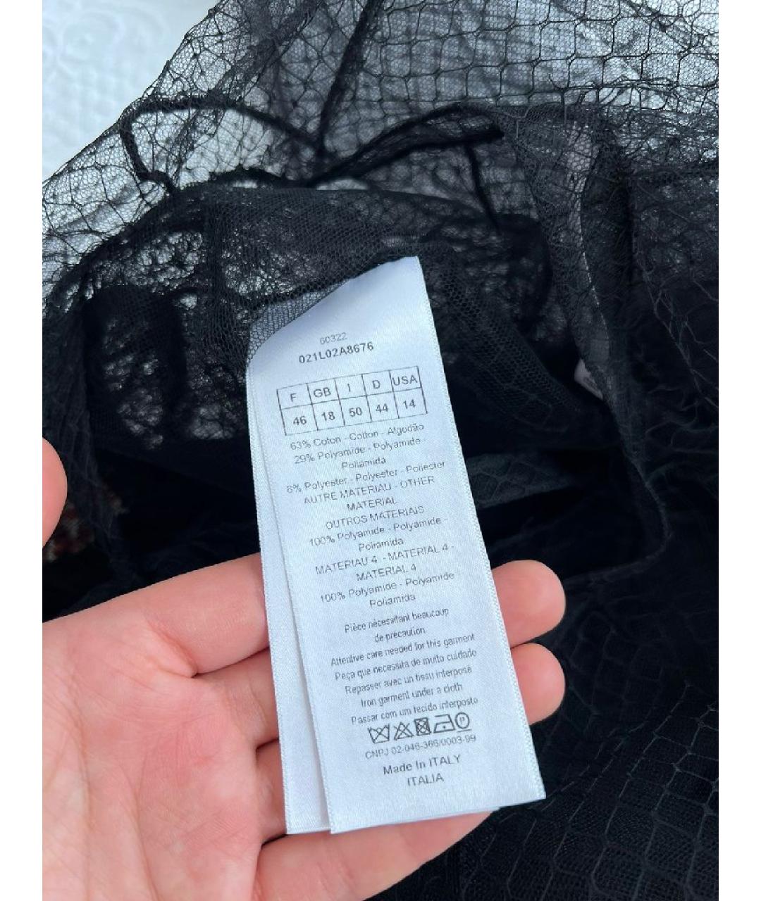 CHRISTIAN DIOR Черное хлопковое повседневное платье, фото 5