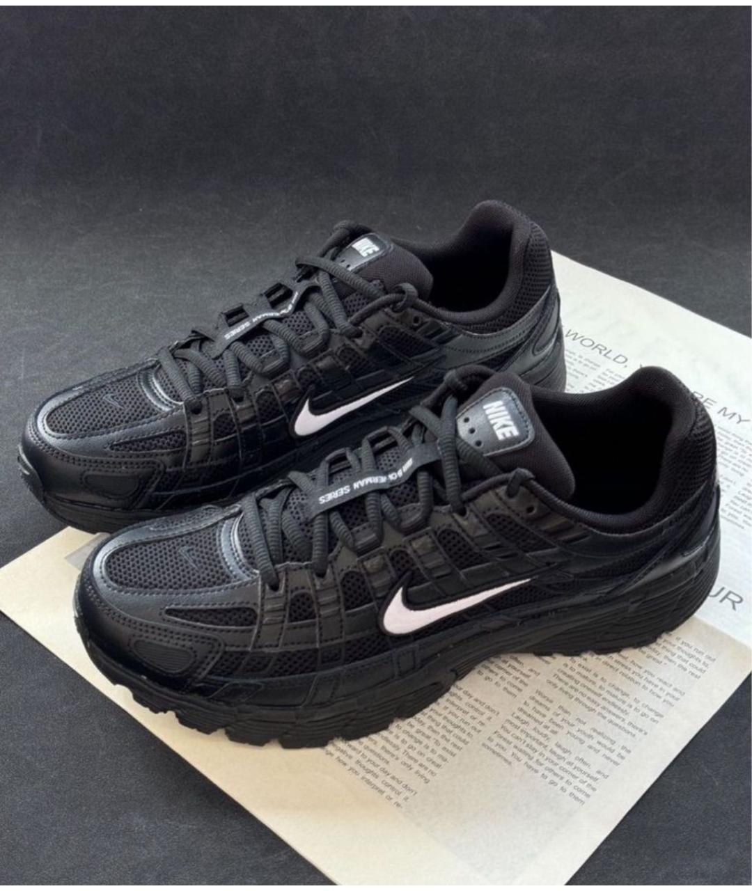NIKE Черные текстильные низкие кроссовки / кеды, фото 5
