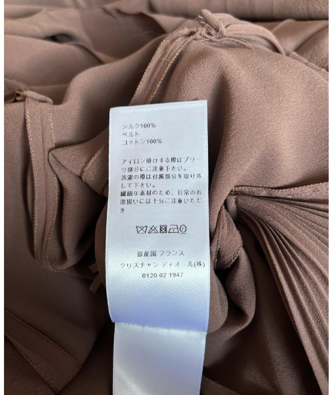 CHRISTIAN DIOR Коричневое хлопковое повседневное платье, фото 5