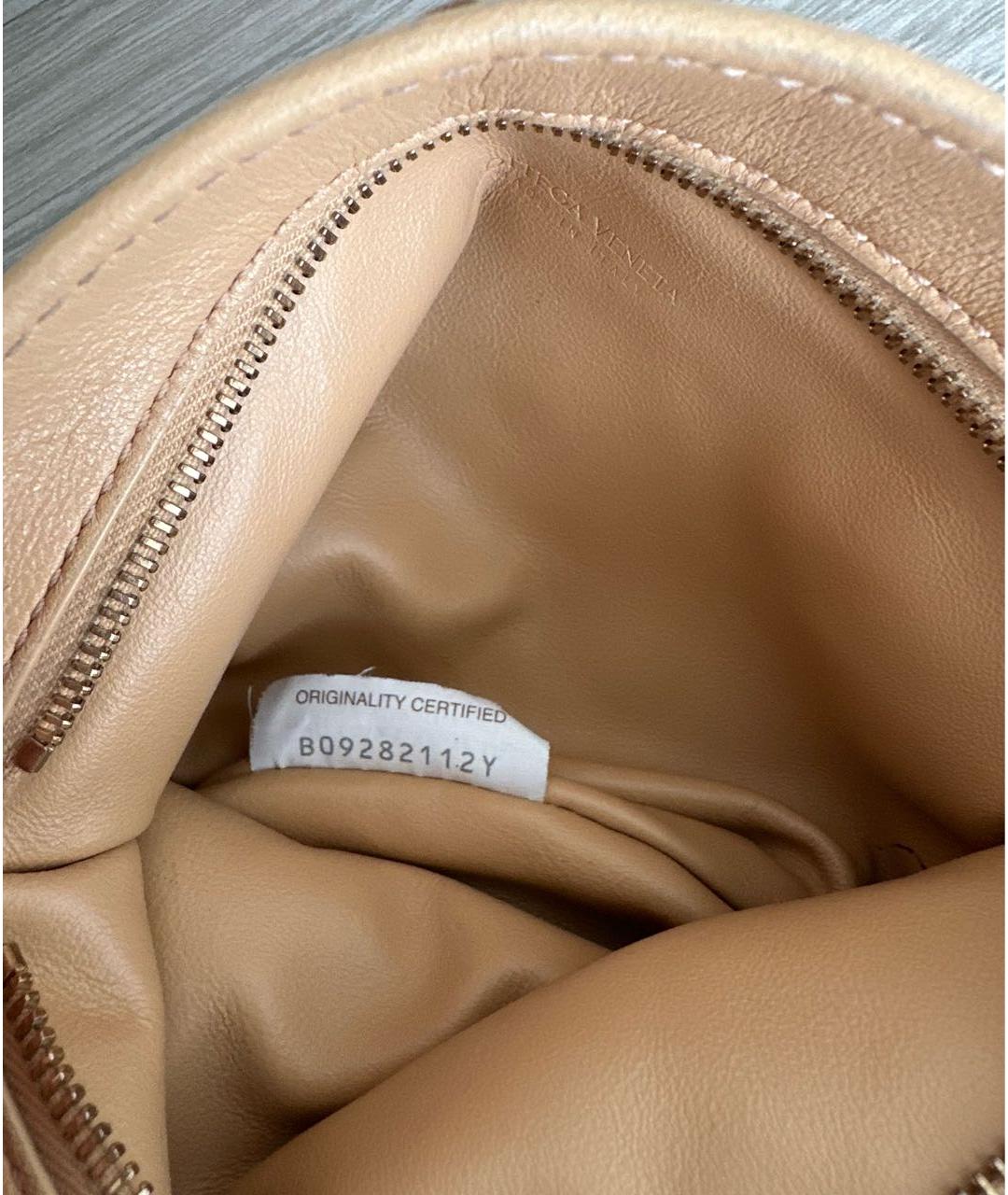 BOTTEGA VENETA Бежевая кожаная сумка с короткими ручками, фото 3