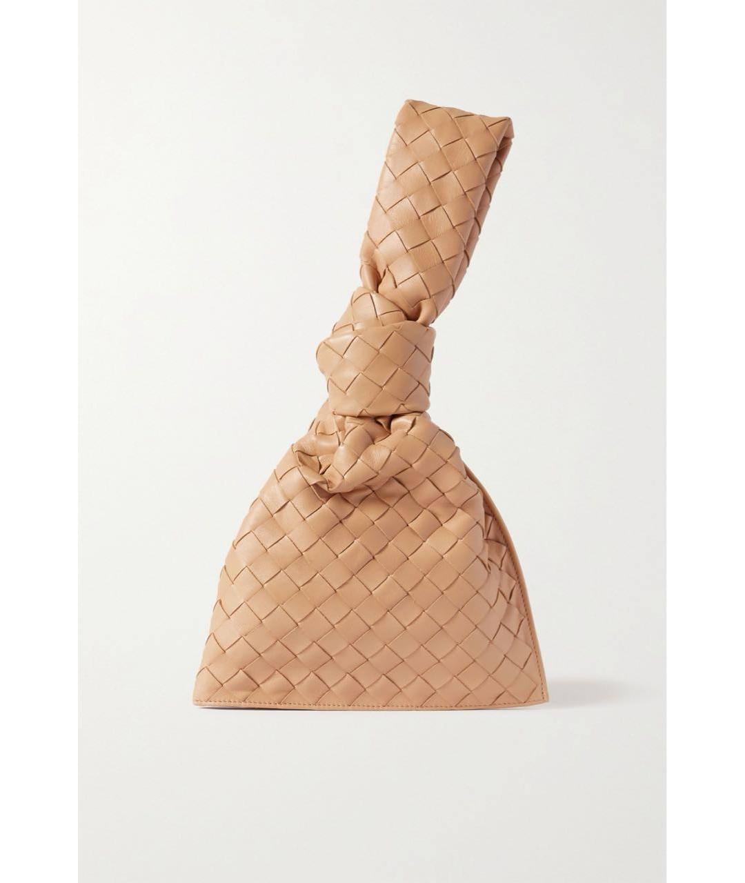 BOTTEGA VENETA Бежевая кожаная сумка с короткими ручками, фото 7