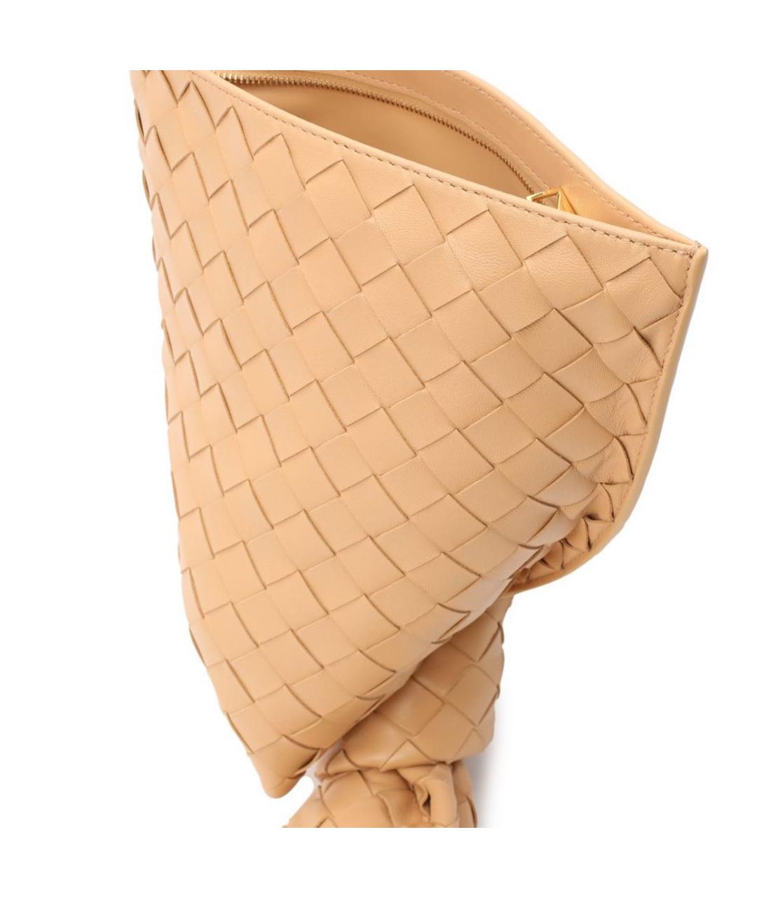 BOTTEGA VENETA Бежевая кожаная сумка с короткими ручками, фото 6