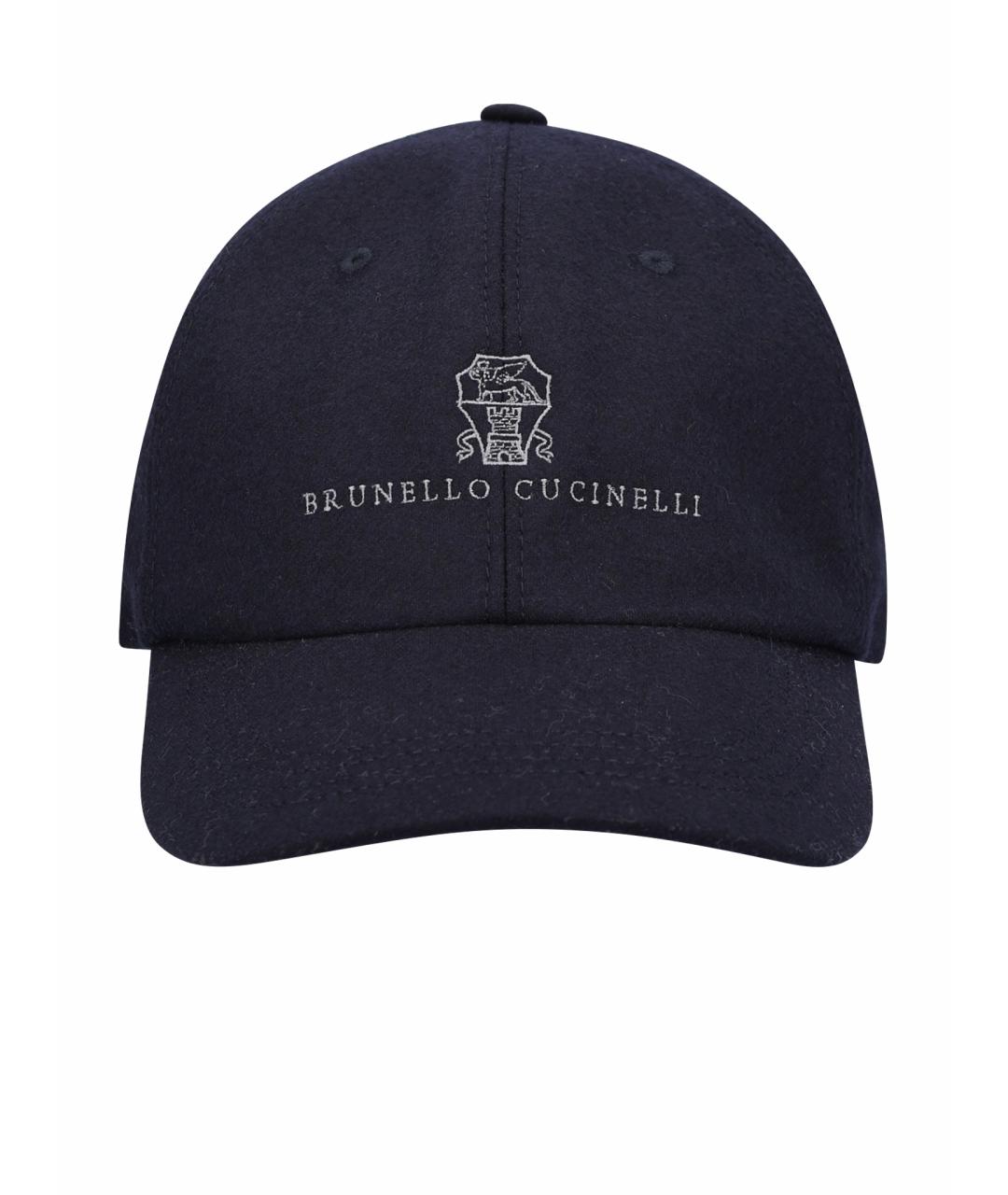 BRUNELLO CUCINELLI Темно-синяя шерстяная кепка/бейсболка, фото 1
