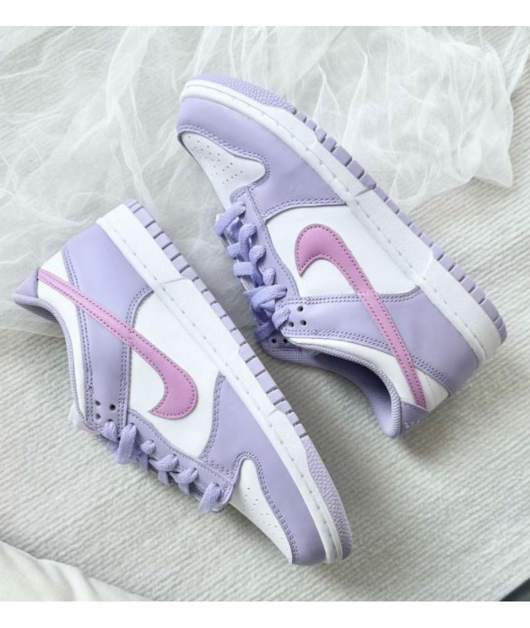 NIKE Фиолетовые кожаные кроссовки, фото 5