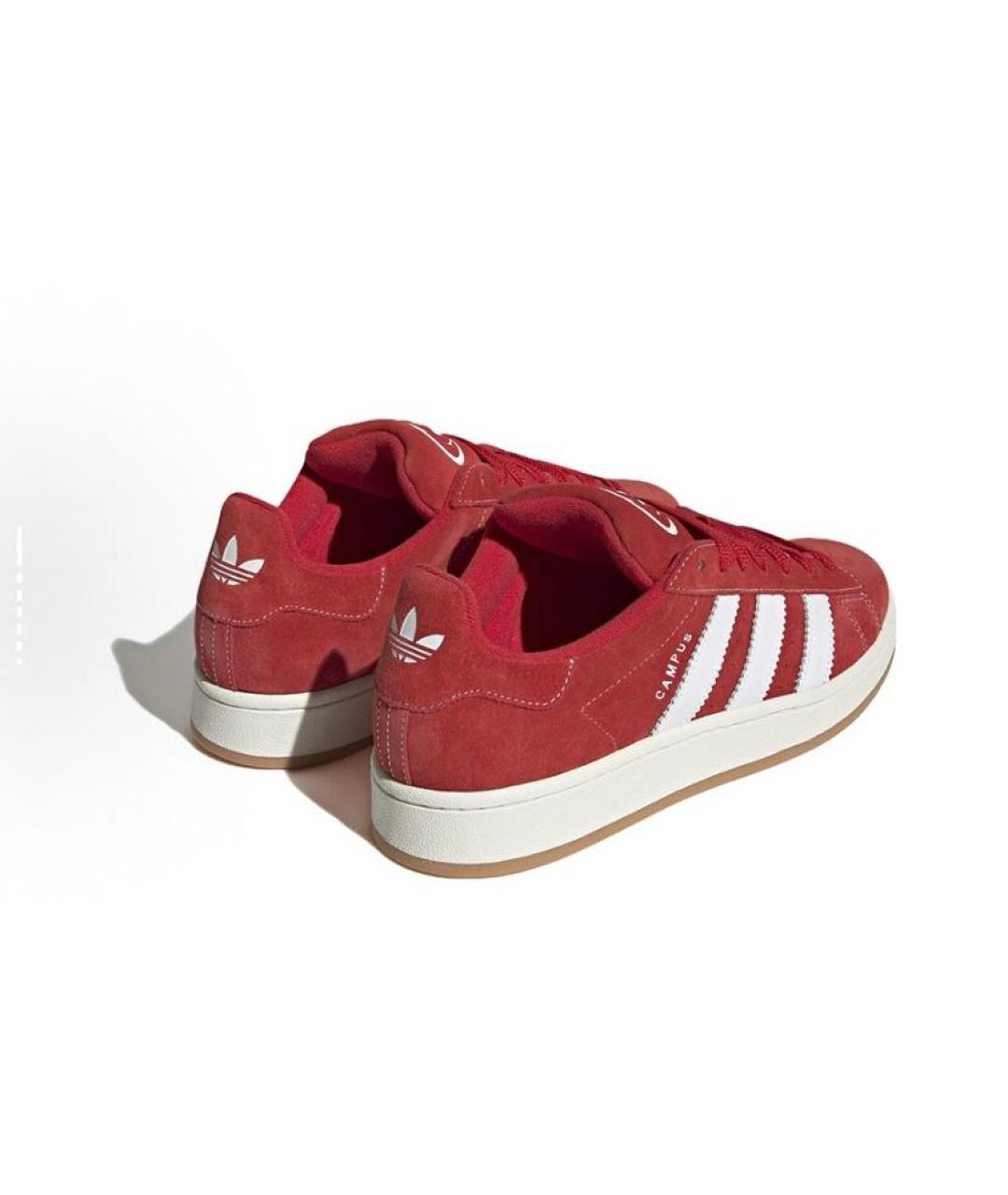 ADIDAS Красные замшевые низкие кроссовки / кеды, фото 5