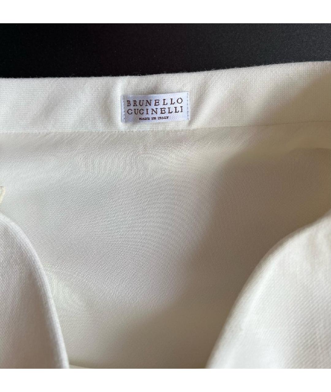 BRUNELLO CUCINELLI Белая вискозная юбка макси, фото 3