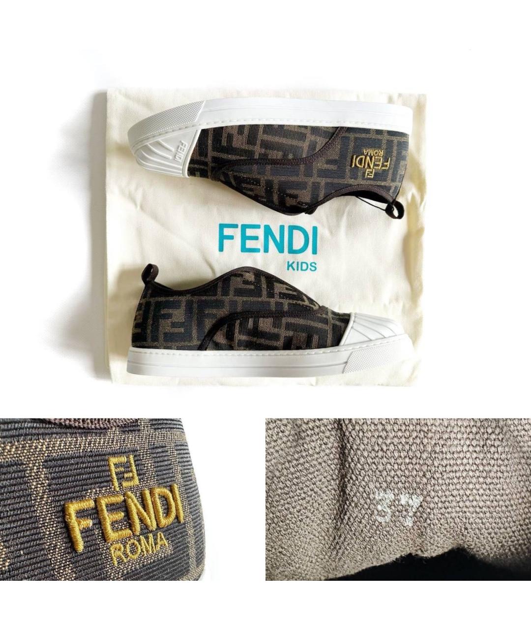 FENDI Мульти текстильные слипоны, фото 4
