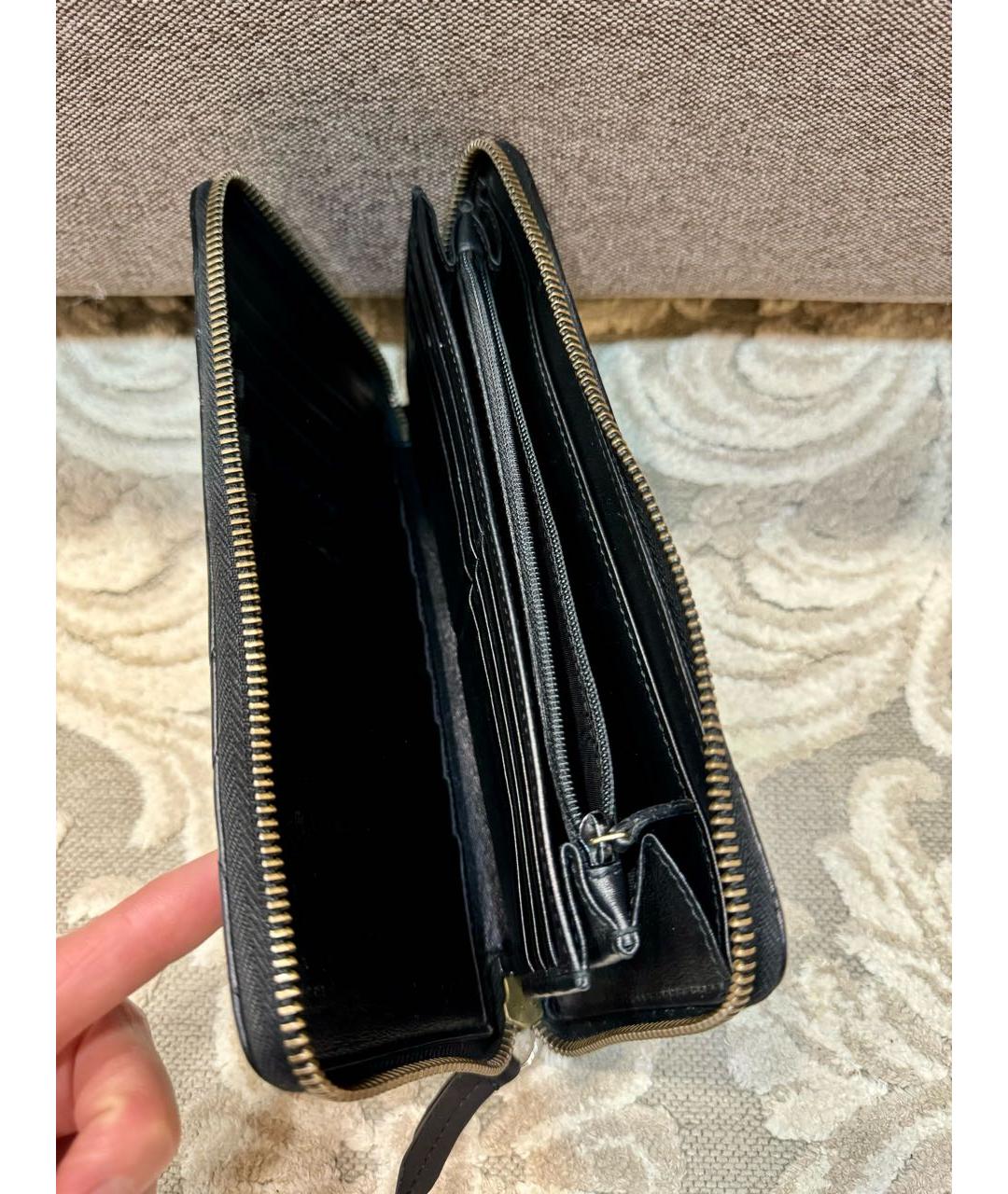 GUCCI Черный кожаный кошелек, фото 4