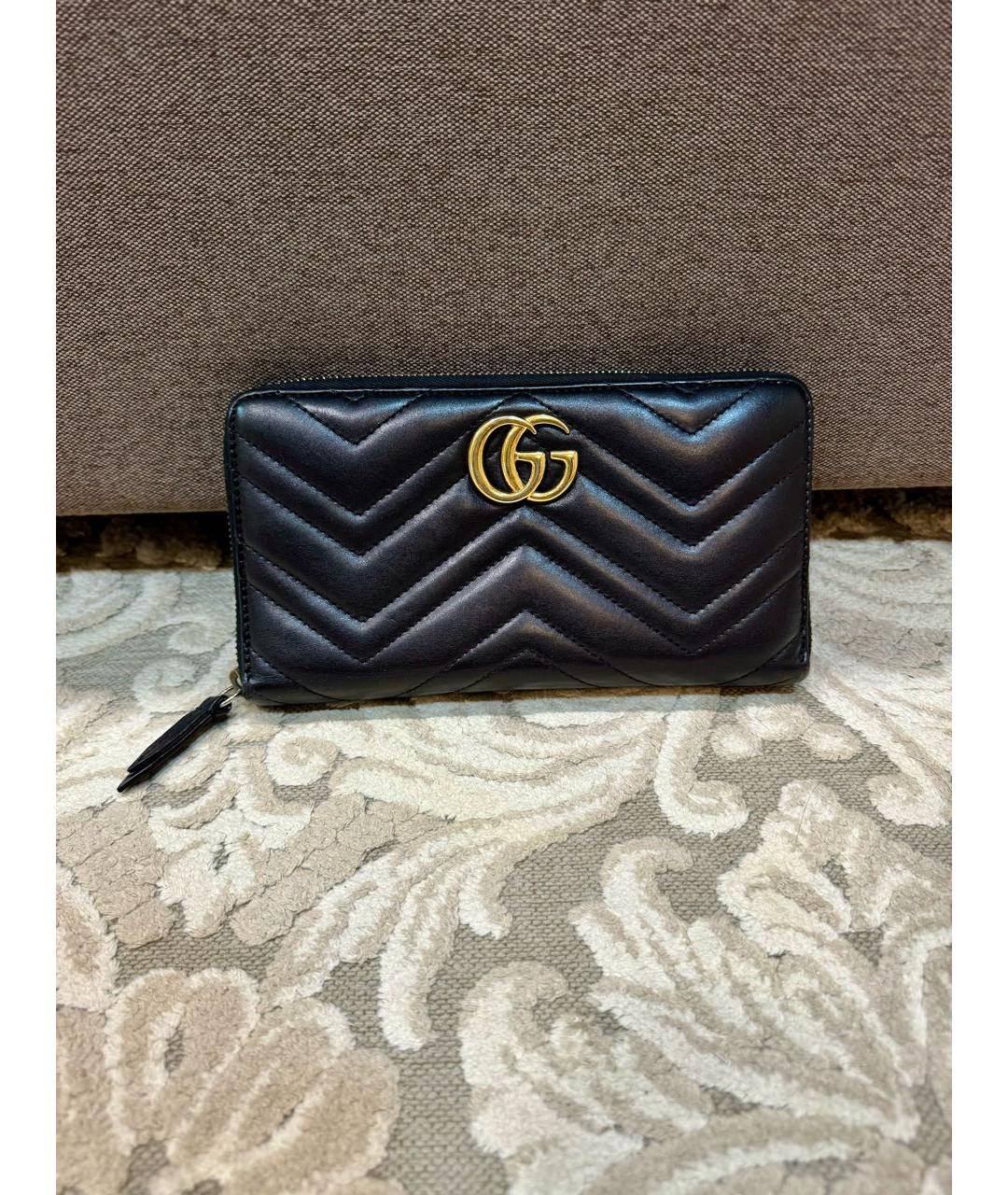 GUCCI Черный кожаный кошелек, фото 9