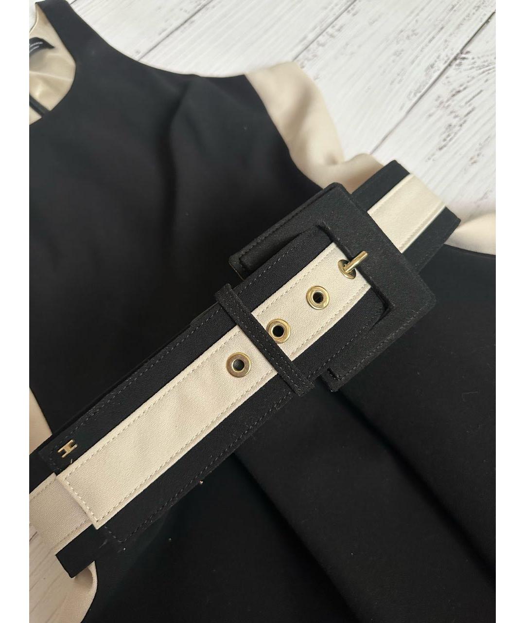 ELISABETTA FRANCHI Черное полиэстеровое коктейльное платье, фото 4