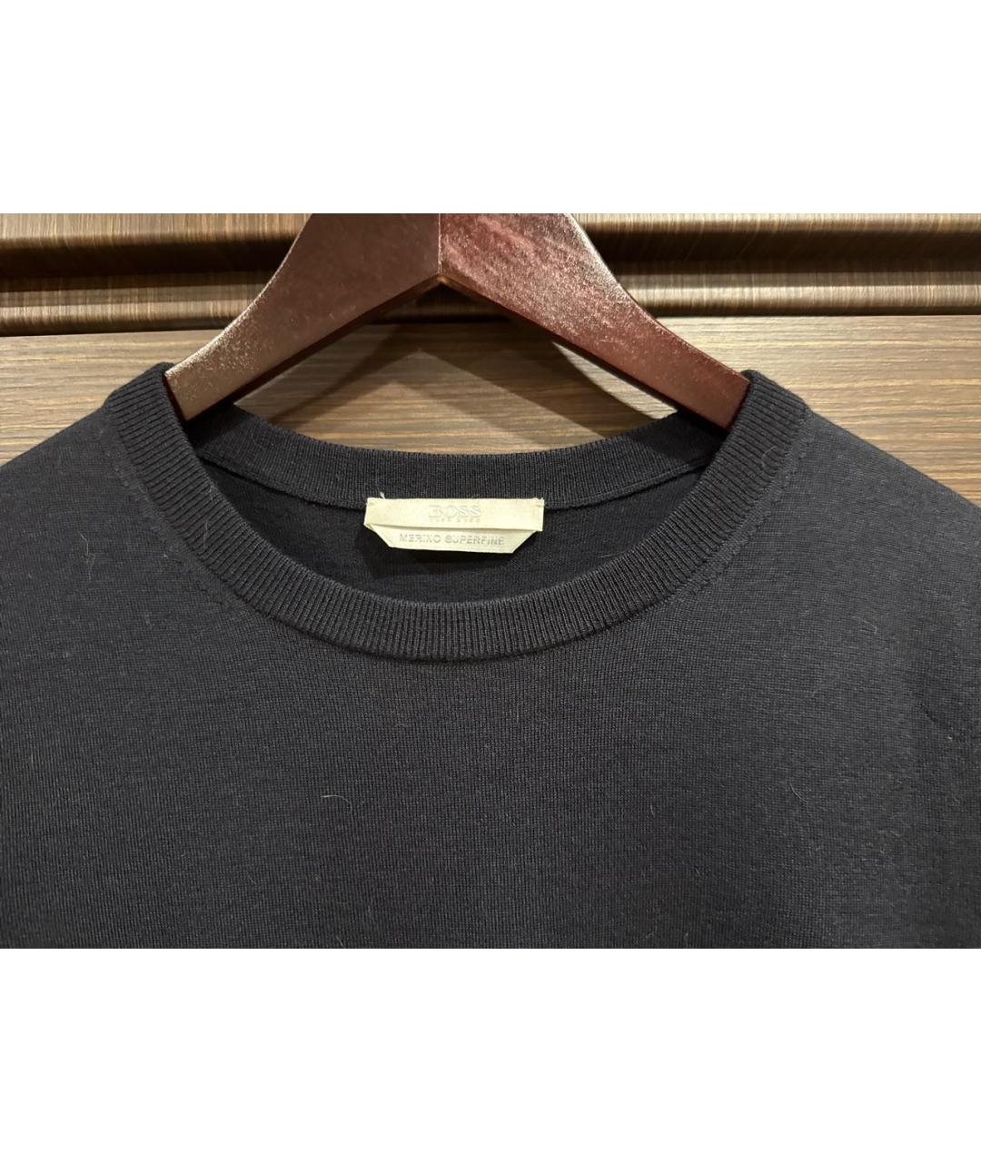 HUGO BOSS Темно-синяя кашемировая футболка, фото 4