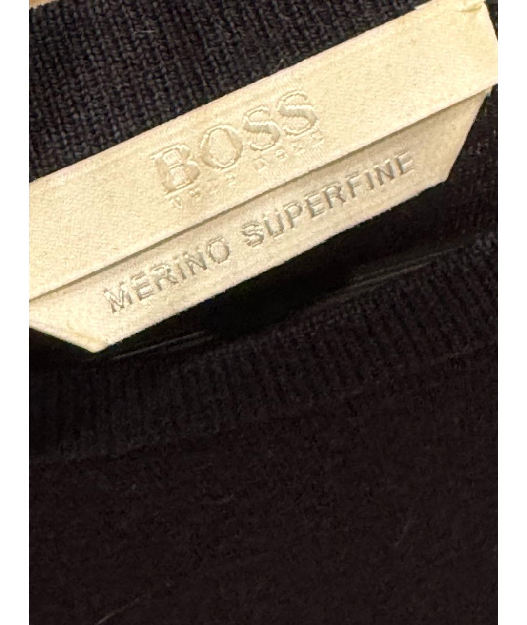 HUGO BOSS Темно-синяя кашемировая футболка, фото 3