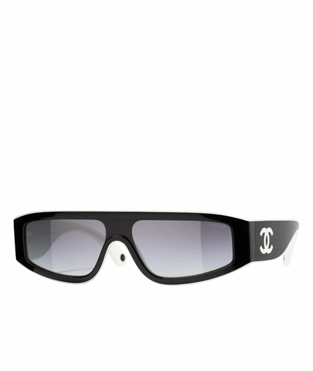 CHANEL Черные пластиковые солнцезащитные очки, фото 1