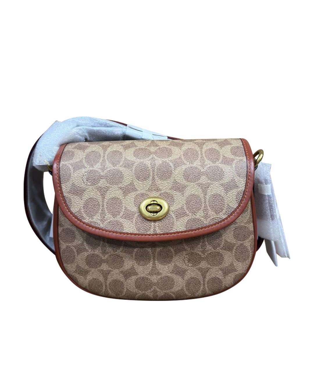 COACH Коричневая сумка через плечо из искусственной кожи, фото 1