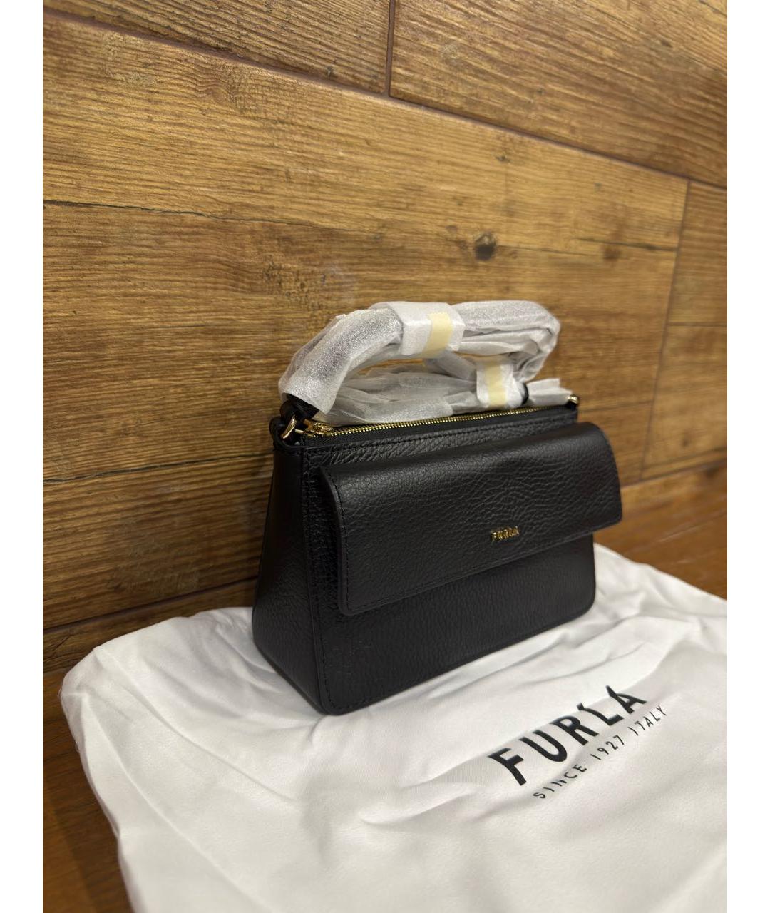 FURLA Черная кожаная сумка через плечо, фото 2