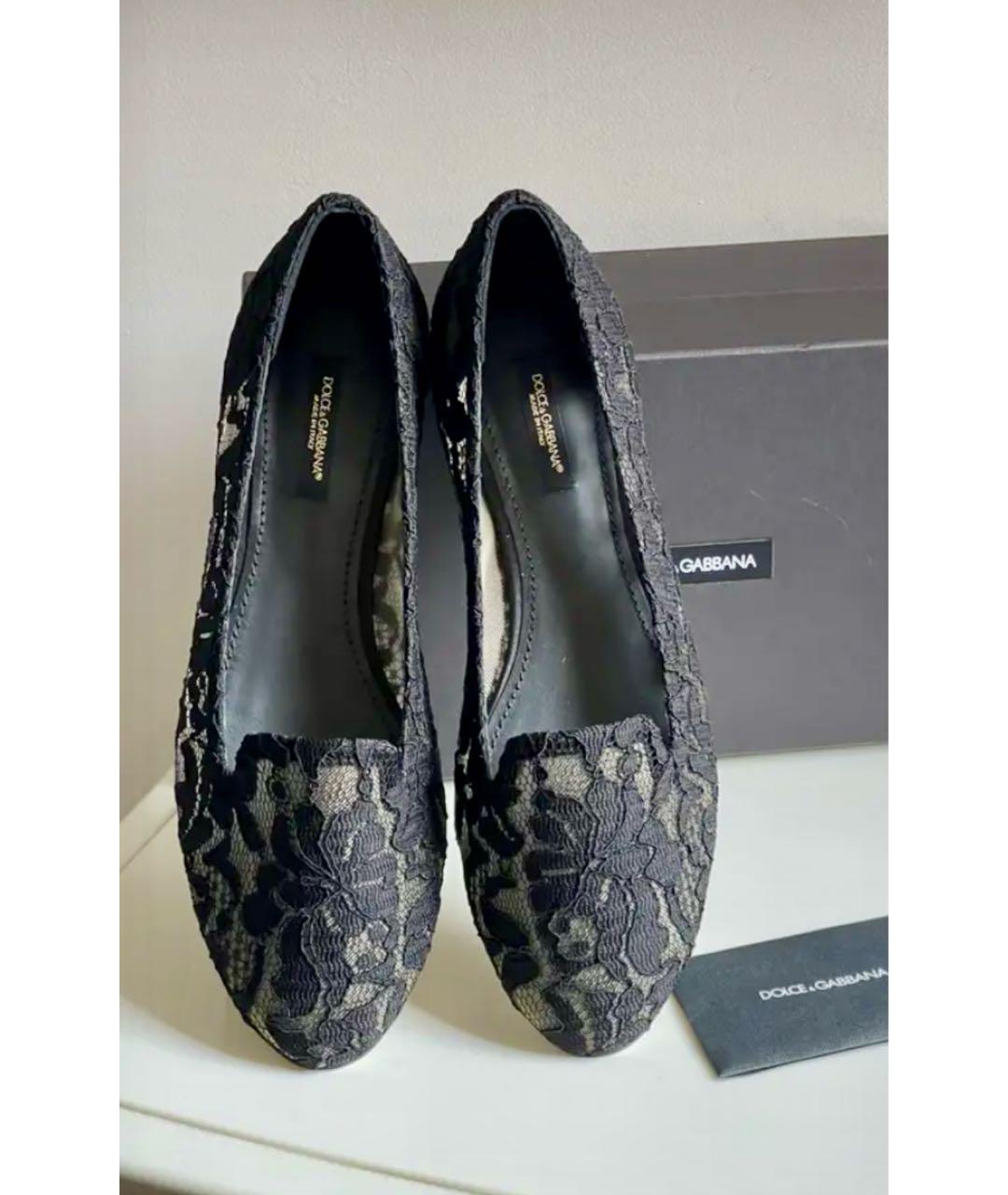 DOLCE&GABBANA Черные кожаные балетки, фото 3