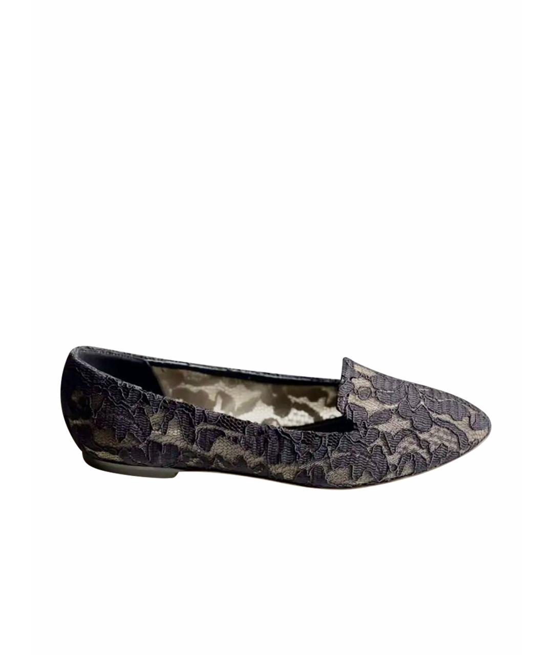 DOLCE&GABBANA Черные кожаные балетки, фото 1