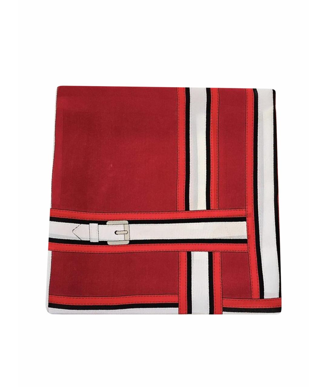 BURBERRY Красный хлопковый шарф, фото 1