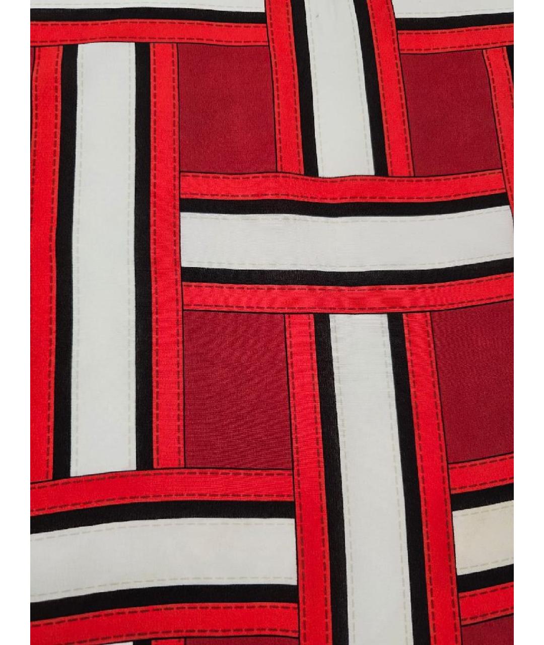 BURBERRY Красный хлопковый шарф, фото 4