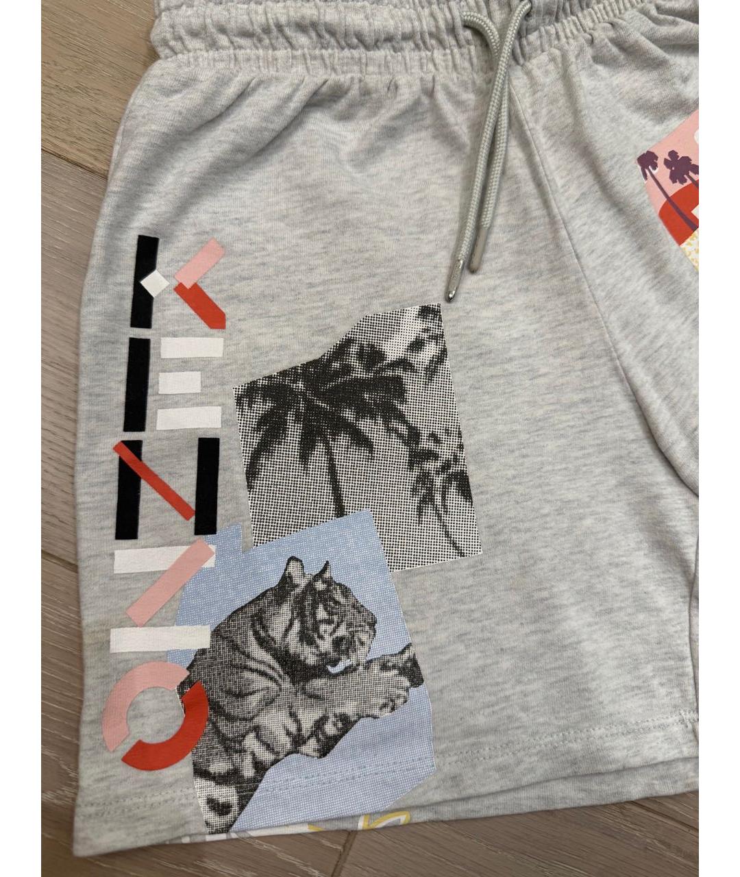KENZO Серые хлопковые брюки и шорты, фото 2