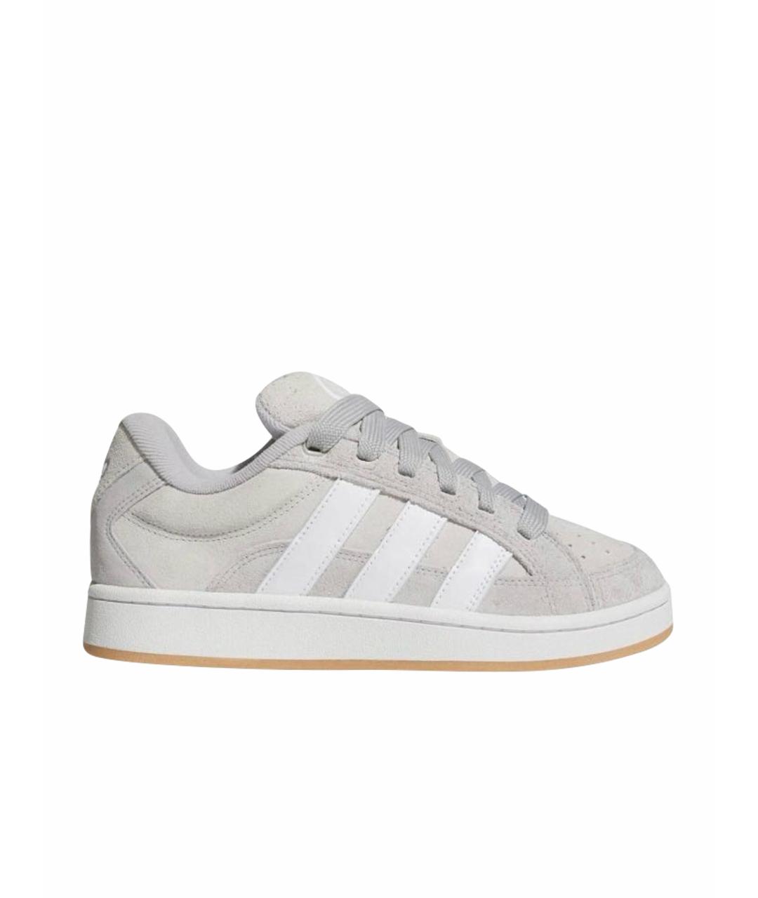 ADIDAS Серые кожаные низкие кроссовки / кеды, фото 1